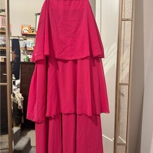 Boohoo Fuchsia Layered Maxi Dress